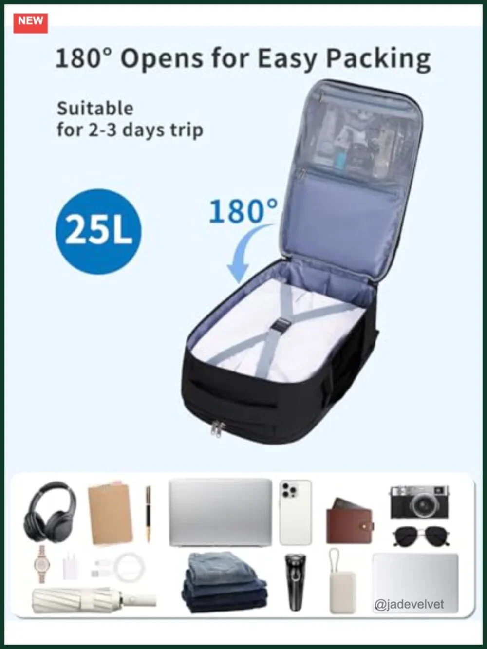 Personal Item Travel Backpack 17x10x9 for Airlines, 15.6